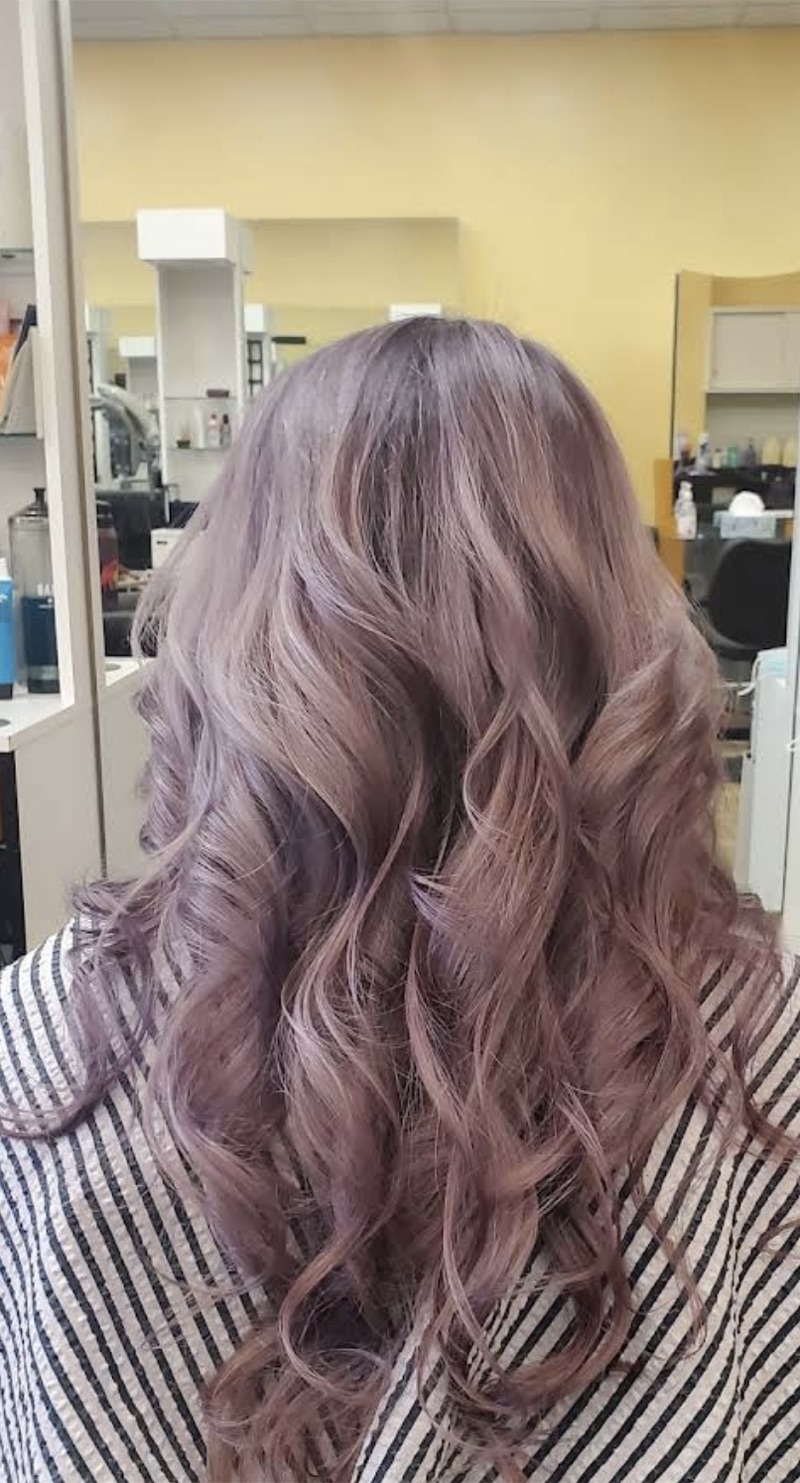 Lavender curls styling